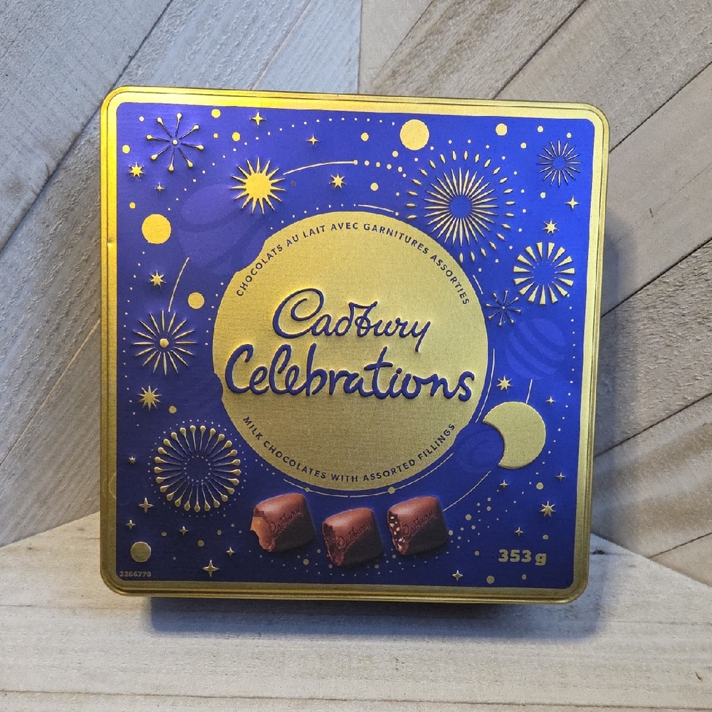 Empty Cadbury Celebrations Tin